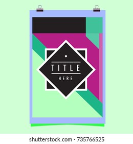 Trendy geometric elements memphis poster design. Retro style texture, pattern and elements. Modern abstract cover design template