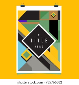 Trendy geometric elements memphis poster design. Retro style texture, pattern and elements. Modern abstract cover design template