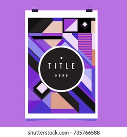 Trendy geometric elements memphis poster design. Retro style texture, pattern and elements. Modern abstract cover design template
