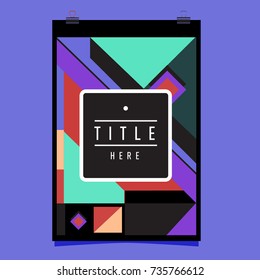 Trendy geometric elements memphis poster design. Retro style texture, pattern and elements. Modern abstract cover design template