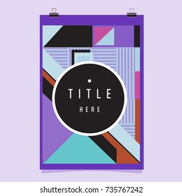Trendy geometric elements memphis poster design. Retro style texture, pattern and elements. Modern abstract cover design template