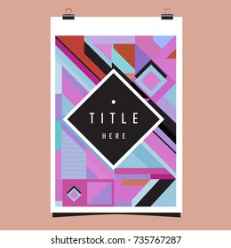 Trendy geometric elements memphis poster design. Retro style texture, pattern and elements. Modern abstract cover design template