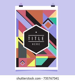 Trendy geometric elements memphis poster design. Retro style texture, pattern and elements. Modern abstract cover design template