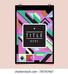 Trendy geometric elements memphis poster design. Retro style texture, pattern and elements. Modern abstract cover design template