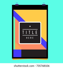 Trendy geometric elements memphis poster design. Retro style texture, pattern and elements. Modern abstract cover design template