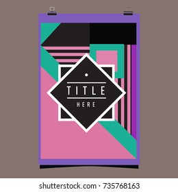 Trendy geometric elements memphis poster design. Retro style texture, pattern and elements. Modern abstract cover design template