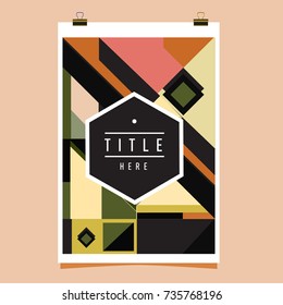 Trendy geometric elements memphis poster design. Retro style texture, pattern and elements. Modern abstract cover design template