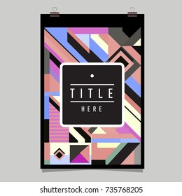 Trendy geometric elements memphis poster design. Retro style texture, pattern and elements. Modern abstract cover design template