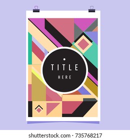 Trendy geometric elements memphis poster design. Retro style texture, pattern and elements. Modern abstract cover design template