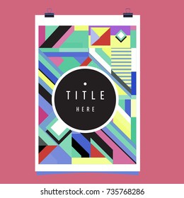 Trendy geometric elements memphis poster design. Retro style texture, pattern and elements. Modern abstract cover design template