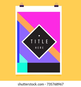 Trendy geometric elements memphis poster design. Retro style texture, pattern and elements. Modern abstract cover design template