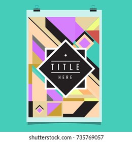 Trendy geometric elements memphis poster design. Retro style texture, pattern and elements. Modern abstract cover design template