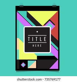 Trendy geometric elements memphis poster design. Retro style texture, pattern and elements. Modern abstract cover design template