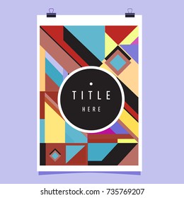 Trendy geometric elements memphis poster design. Retro style texture, pattern and elements. Modern abstract cover design template