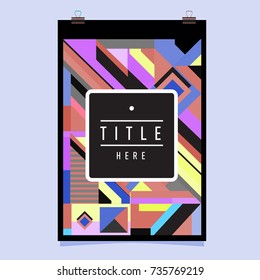 Trendy geometric elements memphis poster design. Retro style texture, pattern and elements. Modern abstract cover design template