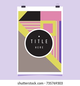 Trendy geometric elements memphis poster design. Retro style texture, pattern and elements. Modern abstract cover design template