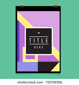 Trendy geometric elements memphis poster design. Retro style texture, pattern and elements. Modern abstract cover design template