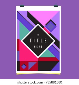Trendy geometric elements memphis poster design. Retro style texture, pattern and elements. Modern abstract cover design template