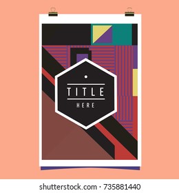 Trendy geometric elements memphis poster design. Retro style texture, pattern and elements. Modern abstract cover design template