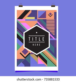 Trendy geometric elements memphis poster design. Retro style texture, pattern and elements. Modern abstract cover design template