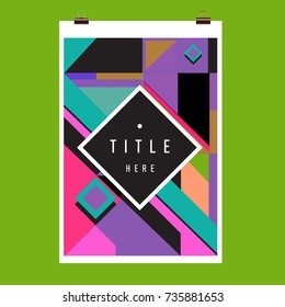 Trendy geometric elements memphis poster design. Retro style texture, pattern and elements. Modern abstract cover design template