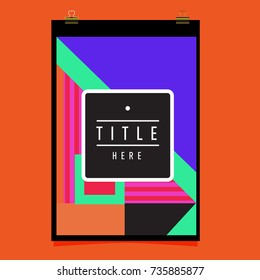 Trendy geometric elements memphis poster design. Retro style texture, pattern and elements. Modern abstract cover design template