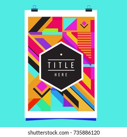 Trendy geometric elements memphis poster design. Retro style texture, pattern and elements. Modern abstract cover design template