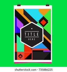 Trendy geometric elements memphis poster design. Retro style texture, pattern and elements. Modern abstract cover design template