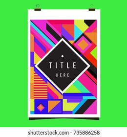 Trendy geometric elements memphis poster design. Retro style texture, pattern and elements. Modern abstract cover design template