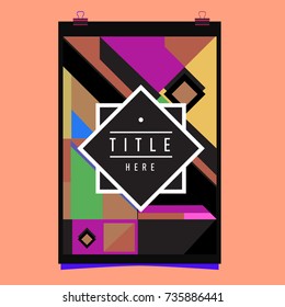Trendy geometric elements memphis poster design. Retro style texture, pattern and elements. Modern abstract cover design template
