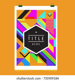 Trendy geometric elements memphis poster design. Retro style texture, pattern and elements. Modern abstract cover design template