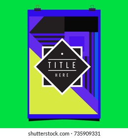 Trendy geometric elements memphis poster design. Retro style texture, pattern and elements. Modern abstract cover design template
