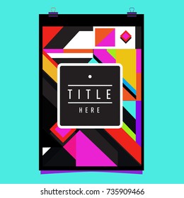 Trendy geometric elements memphis poster design. Retro style texture, pattern and elements. Modern abstract cover design template