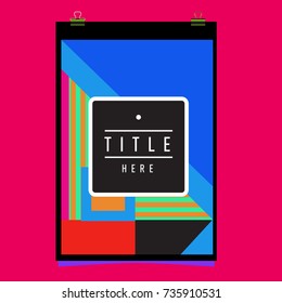 Trendy geometric elements memphis poster design. Retro style texture, pattern and elements. Modern abstract cover design template