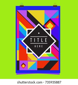 Trendy geometric elements memphis poster design. Retro style texture, pattern and elements. Modern abstract cover design template