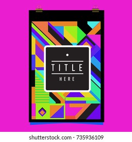 Trendy geometric elements memphis poster design. Retro style texture, pattern and elements. Modern abstract cover design template