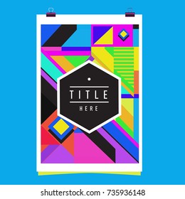 Trendy geometric elements memphis poster design. Retro style texture, pattern and elements. Modern abstract cover design template