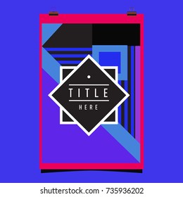 Trendy geometric elements memphis poster design. Retro style texture, pattern and elements. Modern abstract cover design template