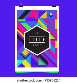 Trendy geometric elements memphis poster design. Retro style texture, pattern and elements. Modern abstract cover design template