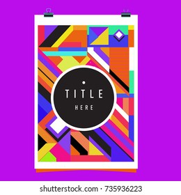 Trendy geometric elements memphis poster design. Retro style texture, pattern and elements. Modern abstract cover design template