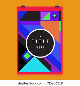 Trendy geometric elements memphis poster design. Retro style texture, pattern and elements. Modern abstract cover design template