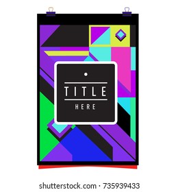 Trendy geometric elements memphis poster design. Retro style texture, pattern and elements. Modern abstract cover design template