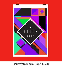 Trendy geometric elements memphis poster design. Retro style texture, pattern and elements. Modern abstract cover design template