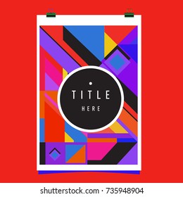 Trendy geometric elements memphis poster design. Retro style texture, pattern and elements. Modern abstract cover design template