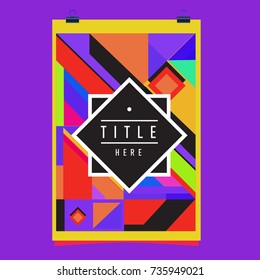 Trendy geometric elements memphis poster design. Retro style texture, pattern and elements. Modern abstract cover design template