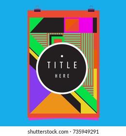 Trendy geometric elements memphis poster design. Retro style texture, pattern and elements. Modern abstract cover design template