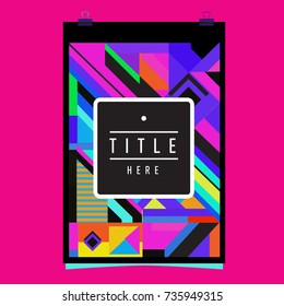 Trendy geometric elements memphis poster design. Retro style texture, pattern and elements. Modern abstract cover design template