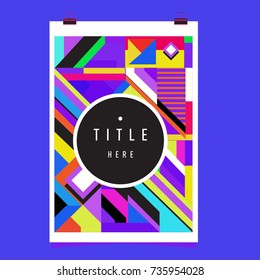 Trendy geometric elements memphis poster design. Retro style texture, pattern and elements. Modern abstract cover design template