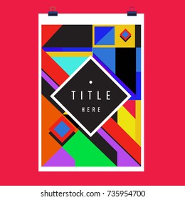 Trendy geometric elements memphis poster design. Retro style texture, pattern and elements. Modern abstract cover design template