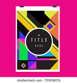 Trendy geometric elements memphis poster design. Retro style texture, pattern and elements. Modern abstract cover design template